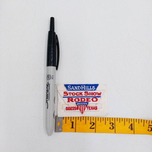 Sandhills Rodeo Embroidered Patch Hat Shirt Odessa TX Texas Cowboy Red White - Picture 3 of 5